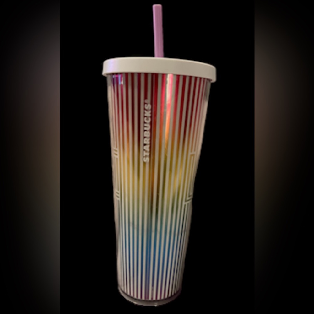 STARBUCKS LOVE TUMBLER 24oz Venti Rainbow Cup w/straw 2019 Summer